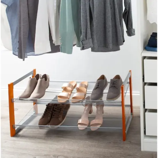 Organize It All Wooden Stackable Shoe Rack {5}
