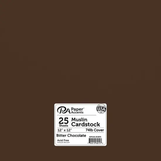 PA Paper&trade; Accents 12" x 12" 74lb. Cardstock, 25 Sheets Chocolate {1}