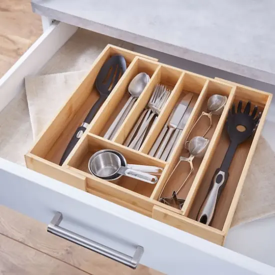 Kitchen Details Bamboo Expandable Cutlery Tray {5}