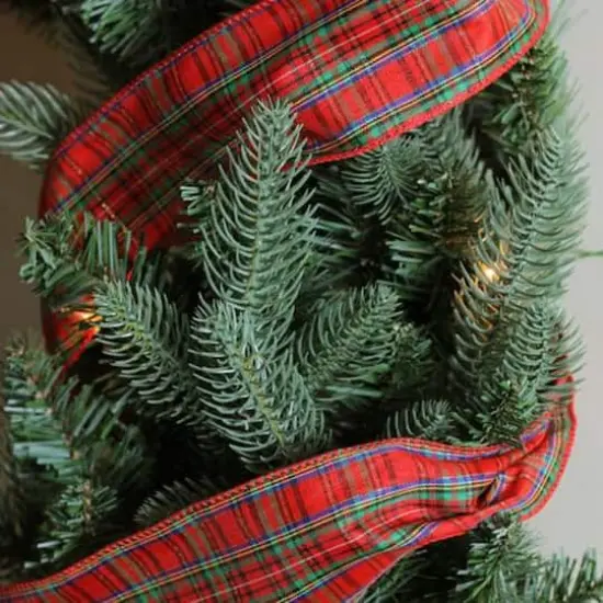 2.5" x 10yd. Wired Plaid Christmas Craft Ribbon {3}