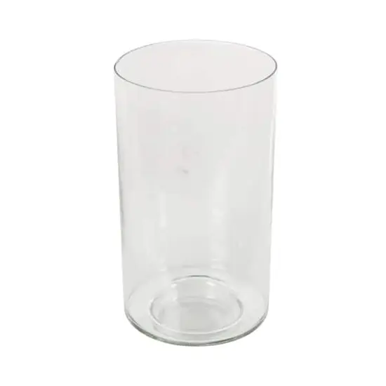 12" Clear Glass Wide Minimalistic Glass Vase {8}