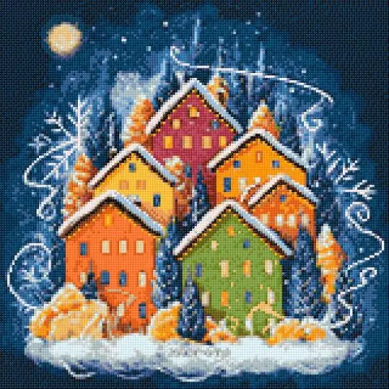 Crafting Spark Winter Houses Diamond Painting Kit {1}