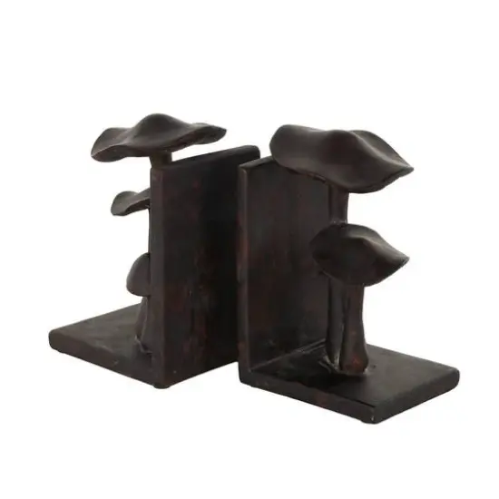 7.5" Dark Brown & Copper Mushroom Decorative Bookends, 2ct. {9}