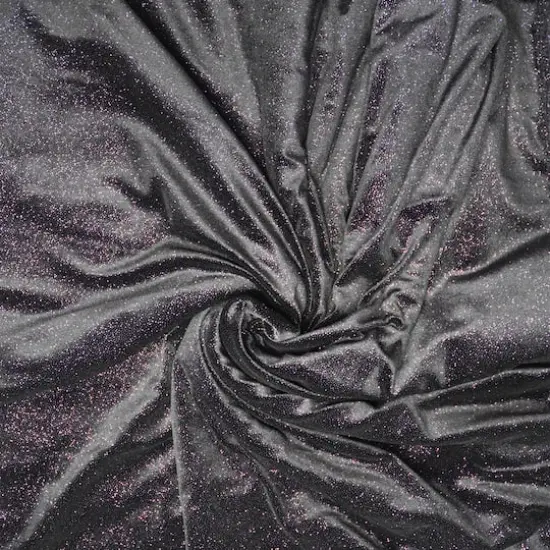 Feldman Black with Purple Sparkle Stretch Velvet Fabric {5}