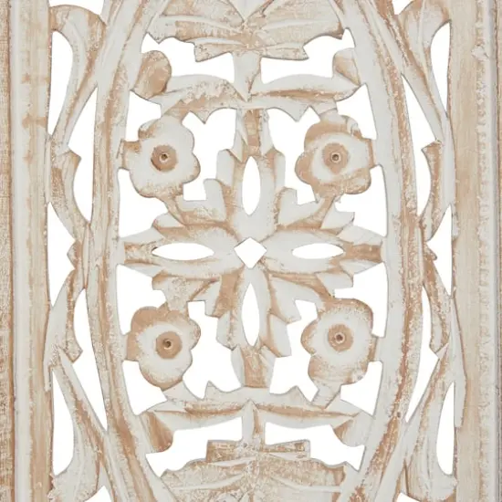 Cream Traditional Floral Mango Wood Wall D&eacute;cor {3}