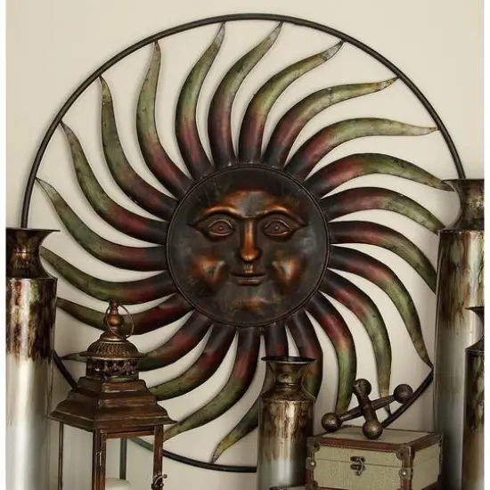 Brown Sun Metal Rustic Wall Decor {8}