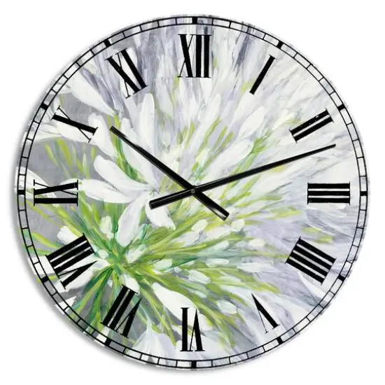 Designart 'Flower Cleome Splash Ii Traditional Wall Clock {1}