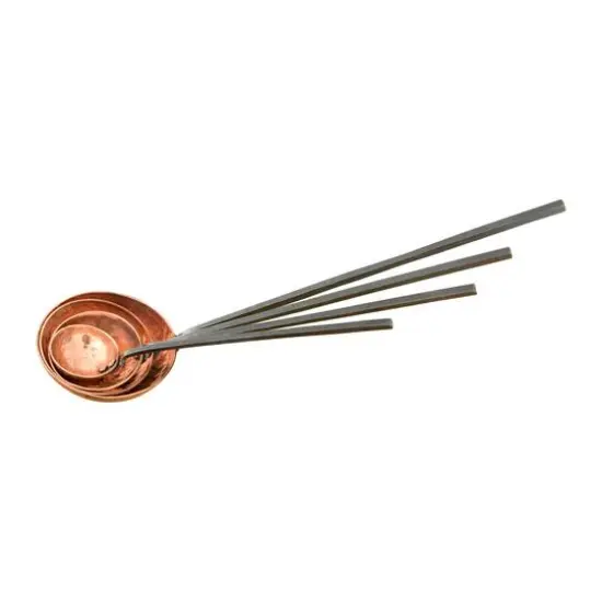 Hello Honey&reg; Hammer-Textured Copper Ladles with Smooth Handles Set {3}