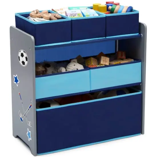 Design and Store Blue 6 Bin Toy Organizer {1}