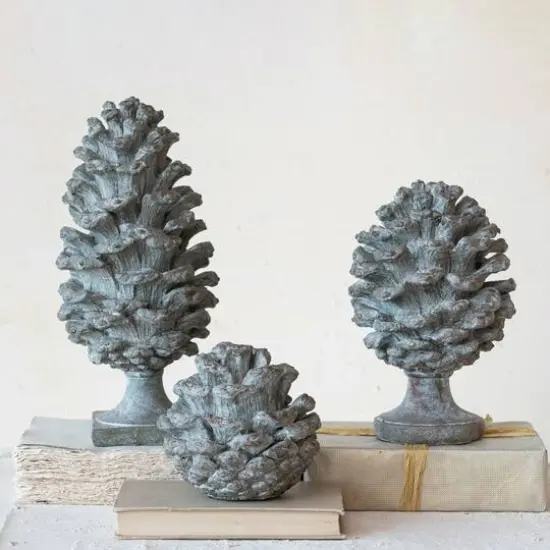 Hello Honey&reg; 6.25" Round Verdigris Finish Pinecone Finial {3}