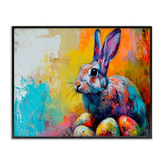 Stupell Industries Easter Joy Abstract Framed Giclee Art Black {1}