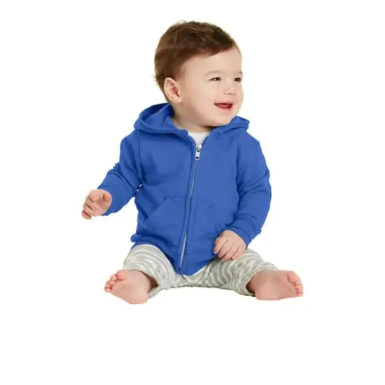 Port & Company&reg; Core Fleece Full-Zip Hooded Infant Sweatshirt Royal {4}