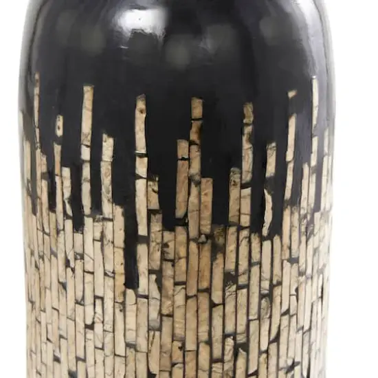 34" Black Capiz Shell Handmade Vase with Gold Ombre Design {4}