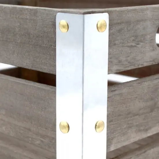 ArtSkills&reg; 13" Rustic Wooden Crate with Metal Edges, 2ct. {5}