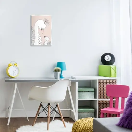 Stupell Industries Mother & Baby Swan Flower Crowns Princess Animals Wall Plaque Art {3}