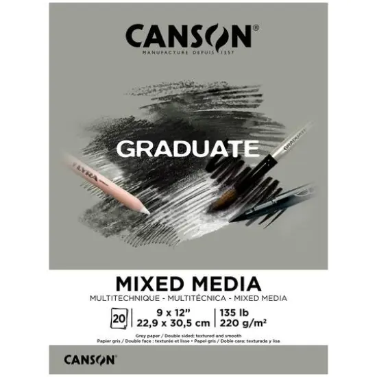 Canson&reg; Graduate Foldover Gray Toned Mixed Media Pad, 9" x 12" {1}