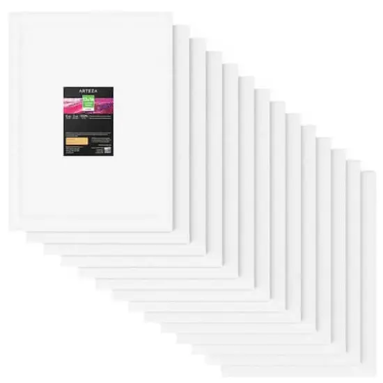 Arteza&reg; 12" x 16" White Canvas Panels, 14ct. {6}