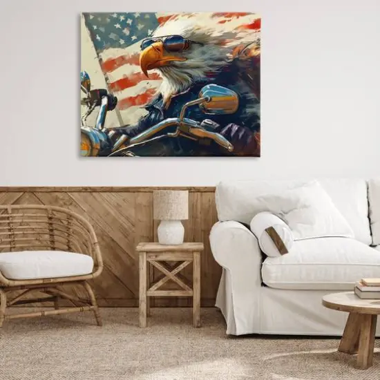 Stupell Industries Patriotic Bald Eagle Canvas Wall Art {3}