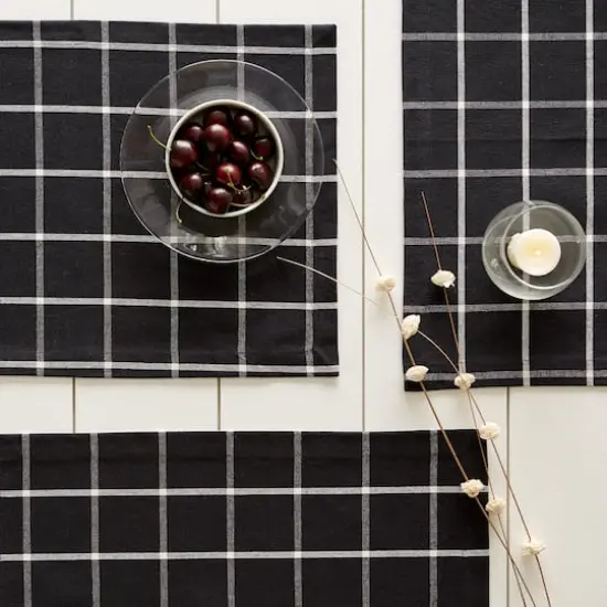 DII&reg; Black Check Placemats, 6ct. {6}