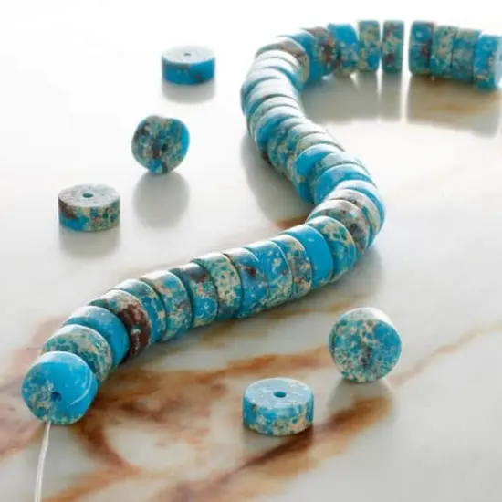 Blue Dyed Imperial Jasper Heishi Beads by Bead Landing&trade; {3}