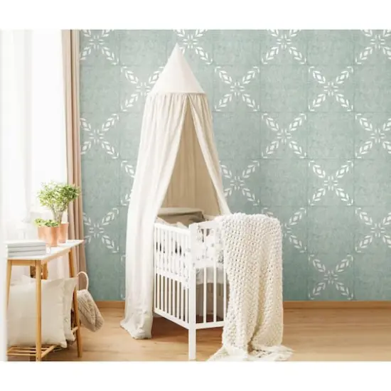 RoomMates Sky Blue Botanical Trellis Acoustical Peel & Stick Tiles {4}