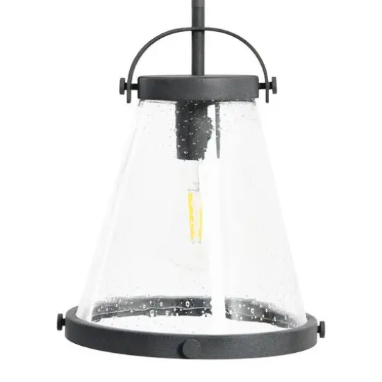 Hello Honey® Robert Stevenson Lighting Wesley Metal & Seedy Glass Ceiling Light Distressed Zinc {7}