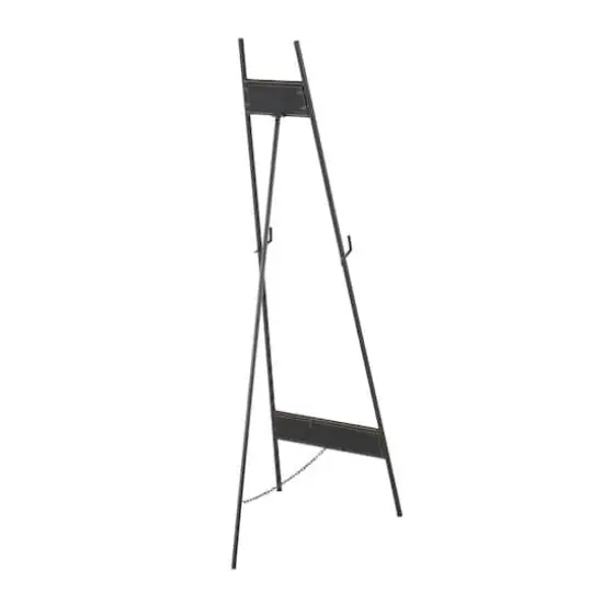 51" Black Metal Easel with Wood Accents {10}