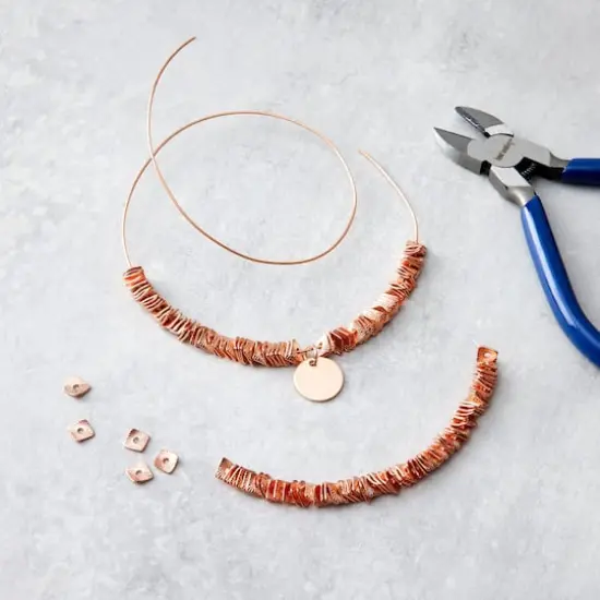 Metal Hammered Square Beads, 6mm by Bead Landing™ Rose Gold {3}