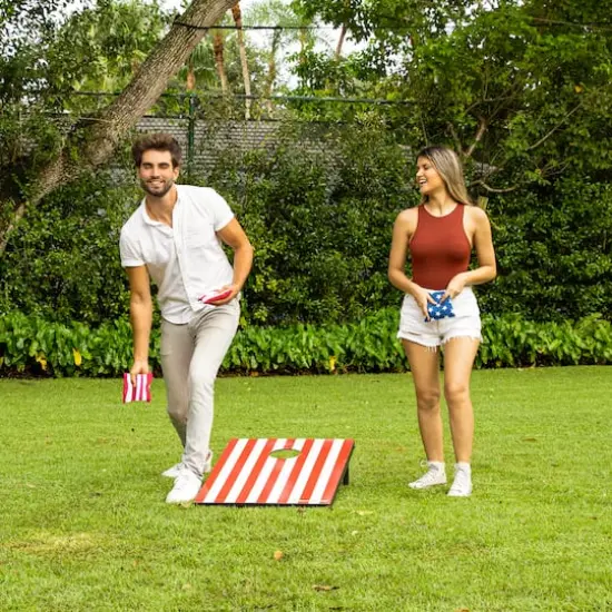 YardCandy Stars & Stripes Wooden Cornhole Set {3}