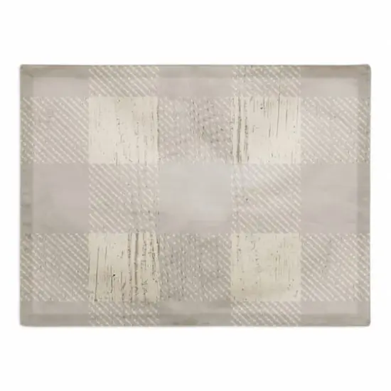 Gray Buffalo Check Cotton Twill Placemat {1}
