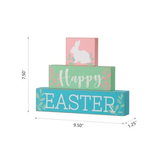 Glitzhome&reg; 9.5" Wooden Easter Block Table D&eacute;cor {9}