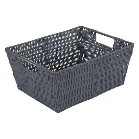 Simplify Charcoal Rattan Tote Basket Set, 3ct. {12}