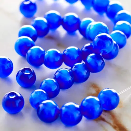 Cobalt Blue Cat's Eye Glass Round Beads, 8mm by Bead Landing&trade; {3}