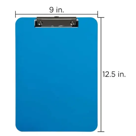 JAM Paper Letter Size Plastic Clipboard Blue {6}