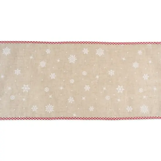 DII&reg; 108" Red Reindeer Embroidered Table Runner {4}