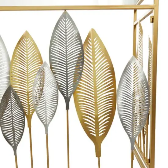 Gold Metal Contemporary Console Table, 30" x 44" x 16" {6}