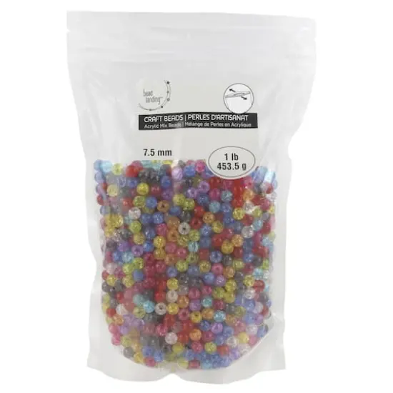 Multicolor Crackle Acrylic Round Beads, 7.5mm by Bead Landing&trade; {4}