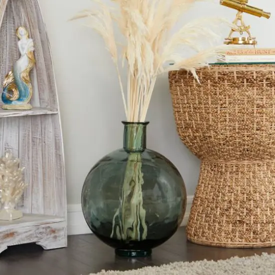 Green Recycled Glass Handmade Spanish Vase 13" x 13" x 17" {7}