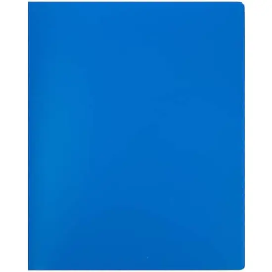 JAM Paper Heavy Duty Plastic 10-Pocket Folder, 2ct. Blue {5}