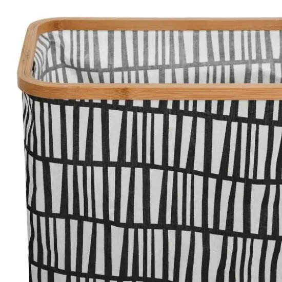 Household Essentials Krush Bamboo Rimmed Hamper (Rectangular, Black) {6}