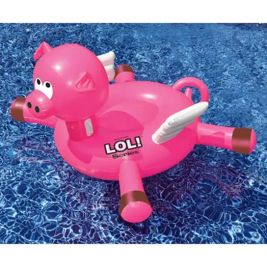 Swimline 4.6ft. LOL Series Flying Pig Pool Float {3}