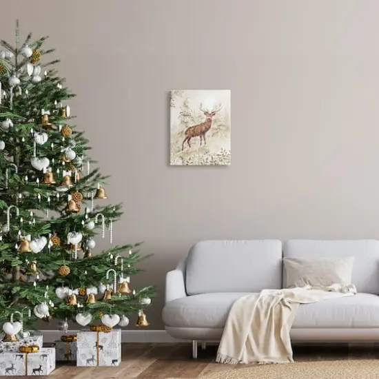 Stupell Industries Elk Snow Covered Forest Canvas Wall Art {3}