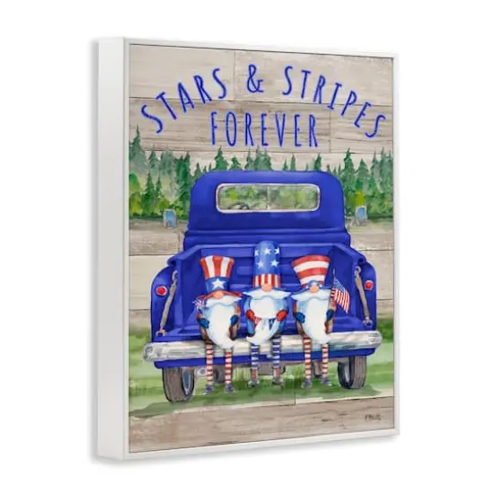 Stupell Industries Stars & Stripes Forever Americana Gnomes Framed Giclee Art White {4}