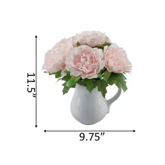 Flora Bunda&reg; 11.5" Tall Pink Peony In Ceramic Planter {3}