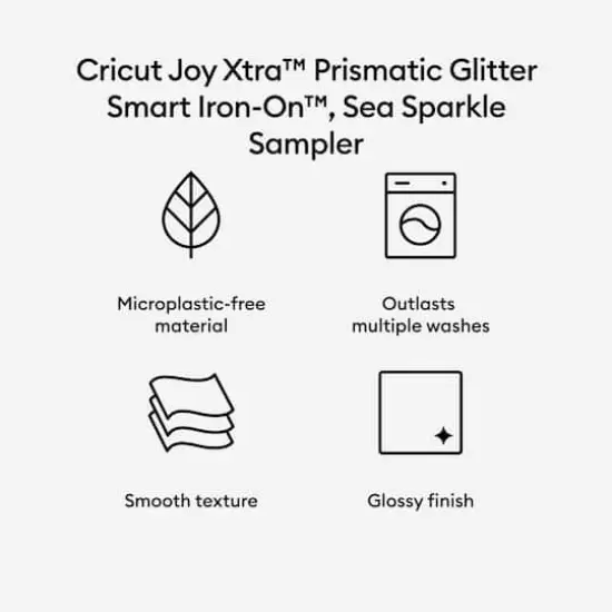 Cricut Joy Xtra&trade; Prismatic Glitter Smart Iron-On&trade; Sea Sparkle Sampler {4}