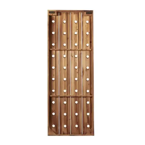 Brown Wooden Pallet Wall Wine Rack {6}