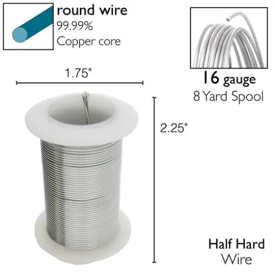The Beadsmith&reg; Wire&trade; Elements 16 Gauge Tarnish-Resistant Wire Titanium {7}