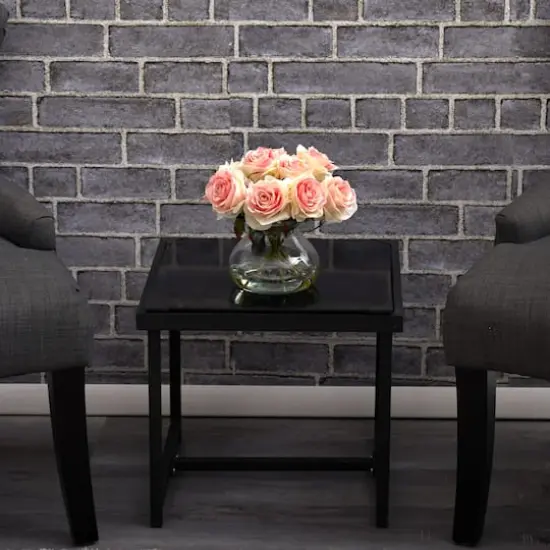 11" Pink & White Rose Arrangement in Vase {4}