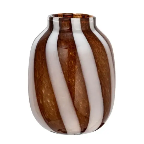 Hello Honey&reg; 9" Brown & White Striped Glass Vase {10}