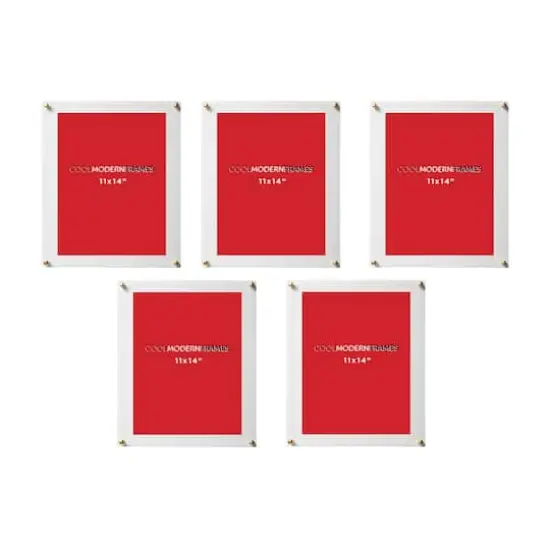 Cool Modern Frames 5 Pack Double Panel Acrylic Float Frames Gold {1}